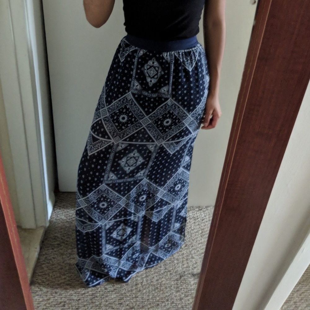H&M Blue Maxi Skirt